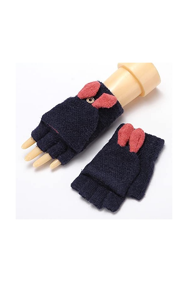 Gants sans Doigts en Tricot - Gants dhiver Mignons pour Femmes avec Demi-Doigts - Gants DExtérieur Extensibles À Écran Tact