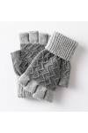 Warsoniod Gants Demi-Doigts en Tricot - Mitaines DÉquitation Écriture Velours Chaud Gants Épais pour Hommes Femmes - Automne