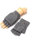 Gants sans Doigts en Tricot - Gants Unisexes Automne-Hiver Chauds À Demi-Doigts - Femme Homme Mitaines Jacquard De Protection