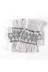 Gants en Tricot À Demi-Doigts - Automne Hiver Chaud Motif Flocon De Neige Gants sans Doigts - Mitaine Extensible Coupe-Vent p