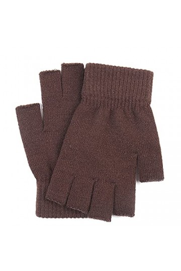 Gants sans Doigts en Tricot - Gants dhiver Chauds Unisexes À Demi-Doigts - Protection Contre Le Froid pour Hommes Et Femmes 