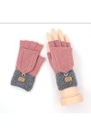Gants Demi-Doigts en Tricot - Gants Chauds sans Doigts en Jacquard Automne-Hiver - Mitaine Extensible Coupe-Vent pour Hommes,