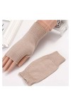 Gants sans Doigts en Tricot - Gants De Poignet Confortables Et Doux Et Chauds Gants sans Doigts dhiver - Mitaines De Mode po