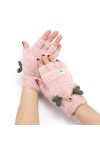Gants sans Doigts en Tricot - Doux Et Confortable Bois Mignons dhiver Gants À Demi-Doigts - Mitaines De Mode pour Dames pour