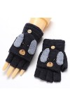 Gants sans Doigts en Tricot - Gants Chauds Et Confortables pour Chien De Dessin Animé dhiver - Mitaines De Mode pour Dames p