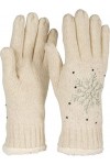 styleBREAKER Gants pour femmes avec flocon de neige brodé, strass et polaire, gants tricotés chauds et thermiques pour lhive