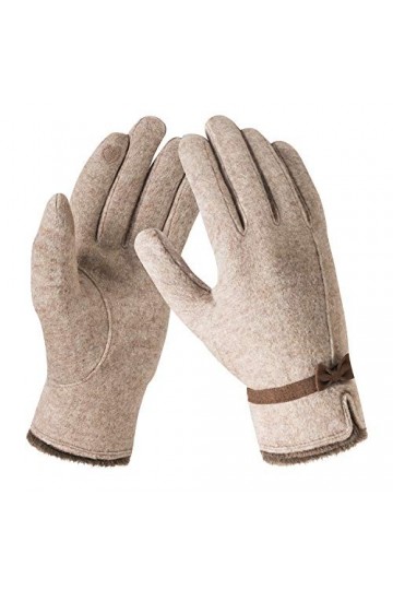 Bequemer Laden Gants dhiver en tricot de laine pour femmes chauffe-mains à écran tactile avec doublure en polaire chaude