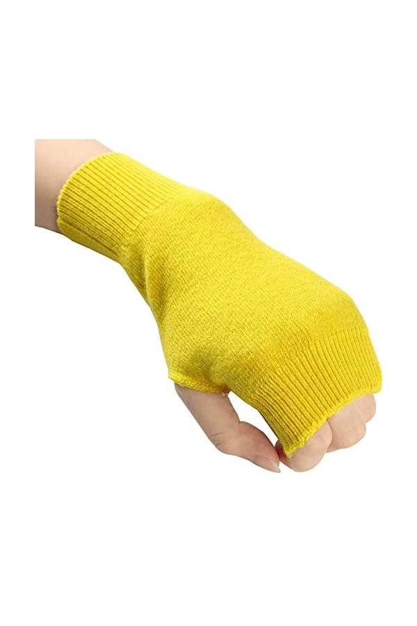 Larcele BZST-02 Gants pour femme en cachemire - Jaune - taille unique