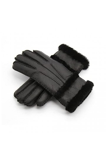 Gants de noël 100% des gants dhiver de peau de mouton for femmes hommes vrais cachemire fourrure gants chauds dames dames pl