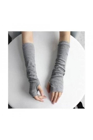 TJOIUY Gants dhiver Hiver Automne Longs Gants à Tricoter pour Femmes mélange de Coton Gants sans Doigts Dames coude Mitaines