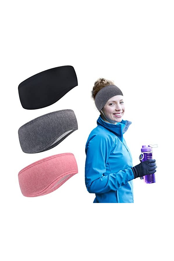 3 pièces protection de loreille Bandeau Tête, accessoires de Garder au chaud hivernal, ceintures tête de sport, ceintures tê