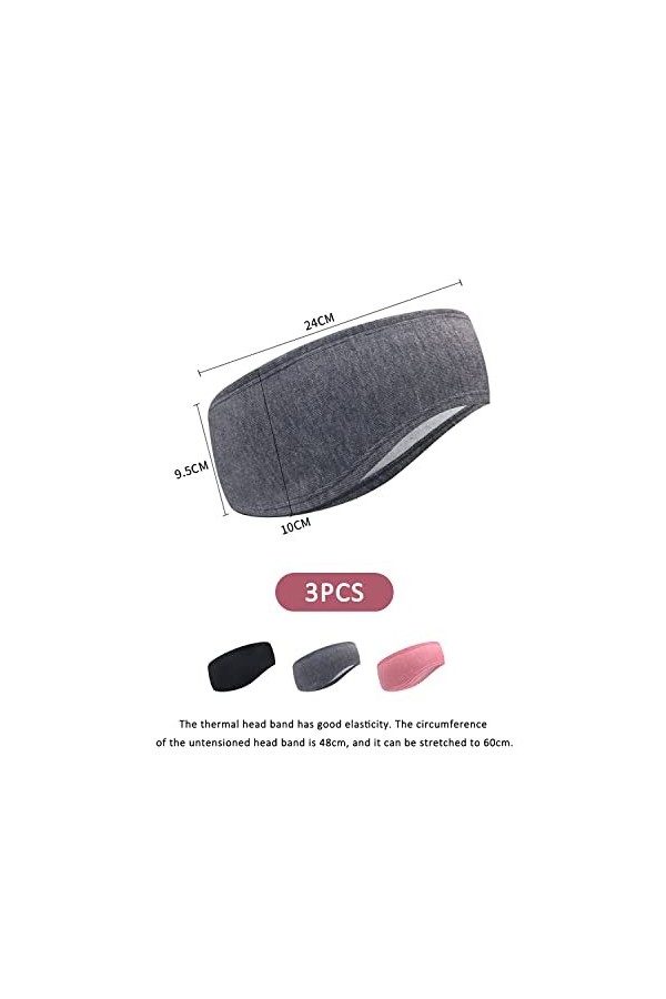 3 pièces protection de loreille Bandeau Tête, accessoires de Garder au chaud hivernal, ceintures tête de sport, ceintures tê