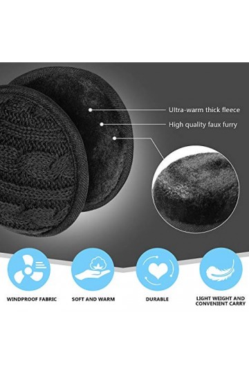 WolinTek Cache-Oreilles Chauds, Cache Oreilles Unisexe,Cache Oreilles Pliables avec Tricoté Chaud,Chaud Cache-Oreilles en Pol