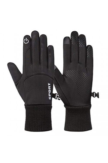 FUFU Moufles Gants dhiver à écran Tactile Gant antidérapant Thermique à écran Coupe-Vent, 2 Couleurs Color : Black 