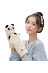Millya UK Gants thermiques en polaire corail mignon motif panda Couverture sans doigts Moufles à rabat