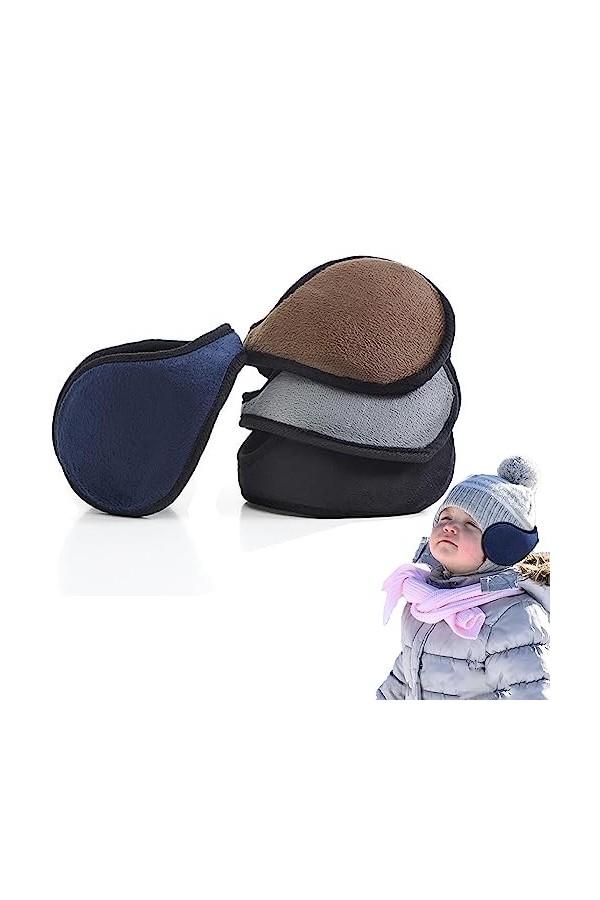 SYXLS 4 Pièces Cache-oreilles, Cache-oreilles Pliable et Extensible en Polaire, Chauffe-Oreilles Cache-Oreille en Polaire Hiv