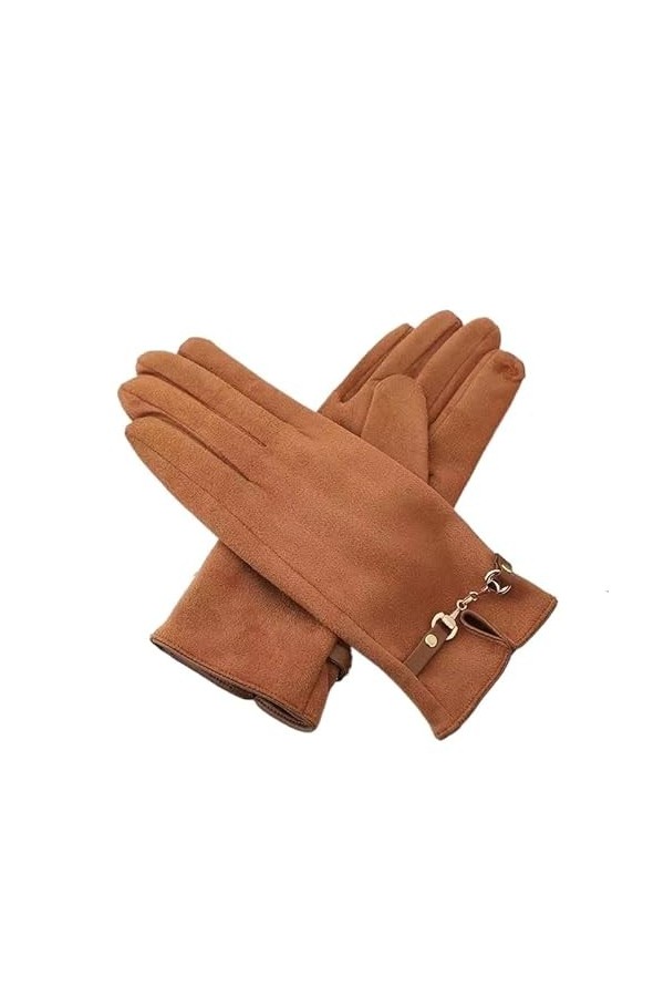 QLSWZC gants hiver femme chaud Écran tactile de gants de doigts fendus for femmes avec boucle en métal chaud dhiver Color :