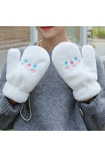 dTrend Gants Femme Hiver Mignon Chaud Plus Velours Épais Coupe-Vent Étudiant Doigt Plein Cyclisme Gants dhiver en Peluche