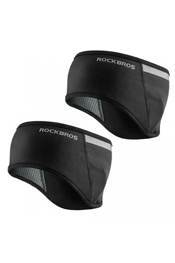 ROCKBROS Bandeau doreille Polaire Hiver Cache-Oreilles Confortable Extensible Réfléchissant Unisexe Hommes Femmes pour Sport