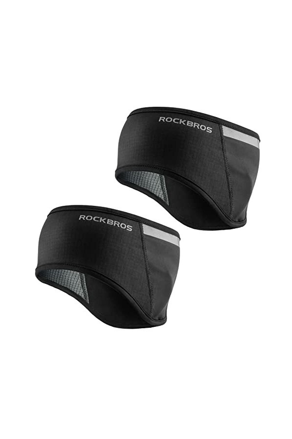 ROCKBROS Bandeau doreille Polaire Hiver Cache-Oreilles Confortable Extensible Réfléchissant Unisexe Hommes Femmes pour Sport
