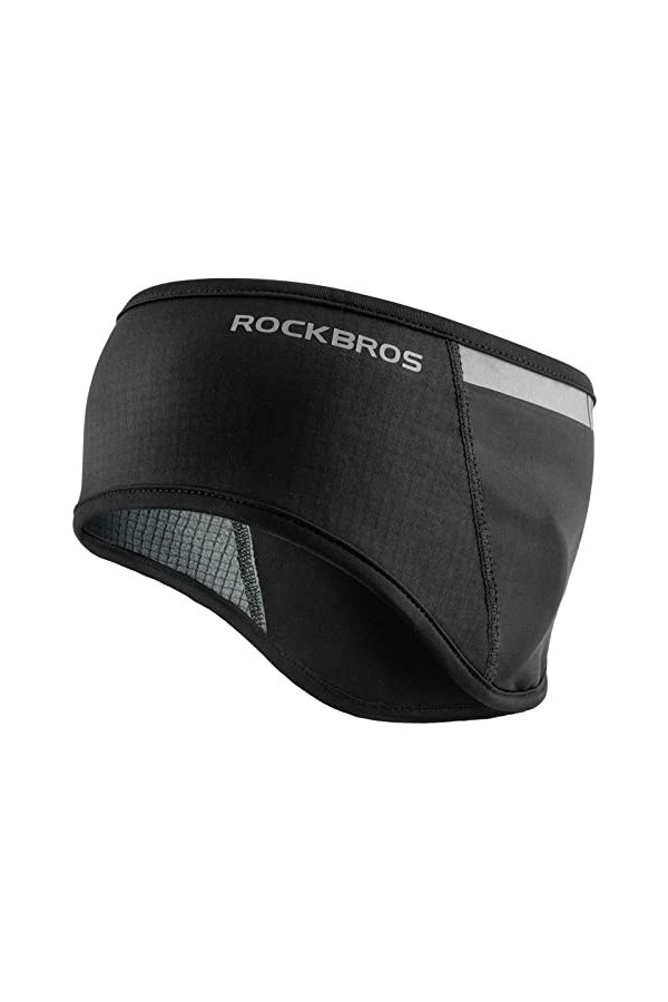 ROCKBROS Bandeau doreille Polaire Hiver Cache-Oreilles Confortable Extensible Réfléchissant Unisexe Hommes Femmes pour Sport