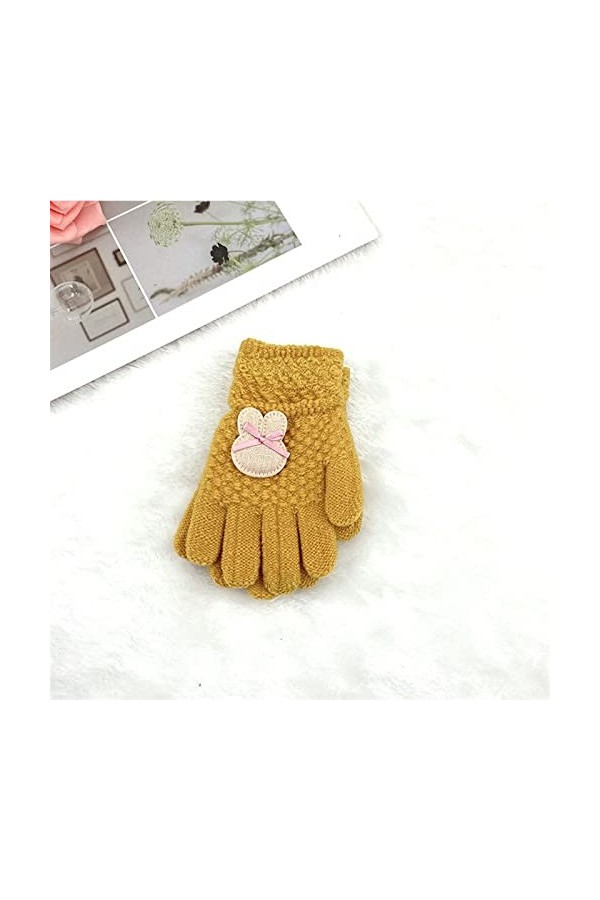 BUXIANGGAN Gants Gloves 1 Paire De Gants Tricotés pour Enfants Hiver Chaud Doigts Pleins Mitaines Garçons Filles Mignons Gant
