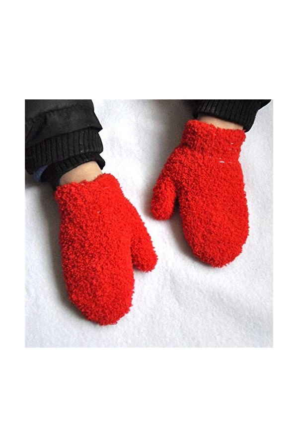 BUXIANGGAN Gants Gloves Gants Chauds Et Épais en Peluche Hiver Plus Mitaines en Velours pour Enfants Gants en Molleton De Cor
