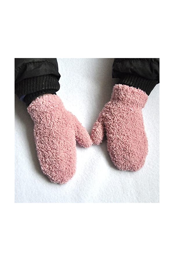 BUXIANGGAN Gants Gloves Gants Chauds Et Épais en Peluche Hiver Plus Mitaines en Velours pour Enfants Gants en Molleton De Cor