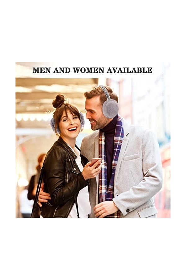 omitium Cache-oreilles en Peluche pliable, Chauffe-oreilles Hiver Chaud Couvre-Oreilles Earmuffs Réglables Doux pour Hommes F
