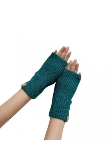 Gants Sans Doigts Pour Femmes Mitaines Thermiques DHiver Avec Trou Pour Le Pouce Gants Chauffe-Poignets De Couleur Unie Gant