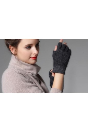 EVANEM Mitaines Sans Doigts Pour Femmes, Mitaines Thermiques DHiver En Laine Mélangée Gants Sans Doigts Tricotés Gants De Po