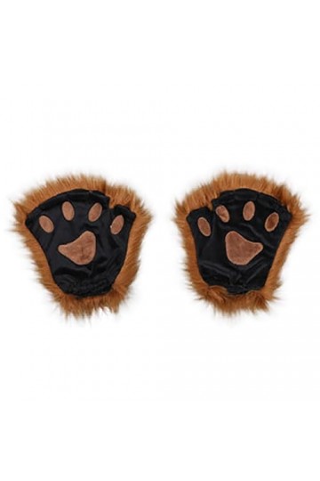 Dhg493 Gants chauds en peluche pour couple, marron, taille unique