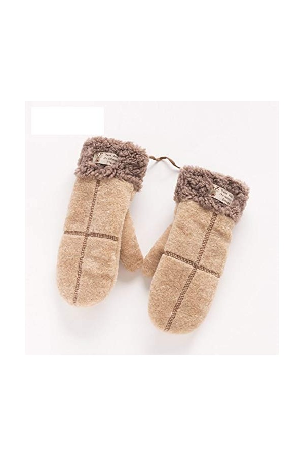 CAILIN Gants Femmes Mitaines Hiver Cou Velours épaississement Simple Chaleur extérieure et Froid et Vent Gants et moufles Co