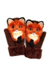 Myya Gants dhiver tricotés pour homme et femme - Motif animal de dessin animé 3D - Doublure en peluche épaisse - Coupe-vent 