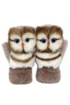 Myya Gants dhiver tricotés pour homme et femme - Motif animal de dessin animé 3D - Doublure en peluche épaisse - Coupe-vent 