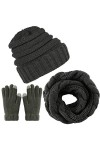 LYworld Femme Hiver Tricotés Bonnet Écharpe et Gants Ensemble Chauffant Bonnet Tricot Écharpe avec Gants décran tactile,3 Pi