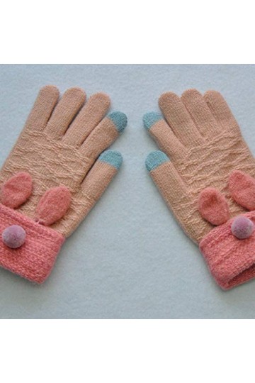 Gants Quotidiens Gants dhiver décran Tactile Femmes Filles Chaud Tricot Extensible moufles Imitation Laine Pleine Doigt Lap