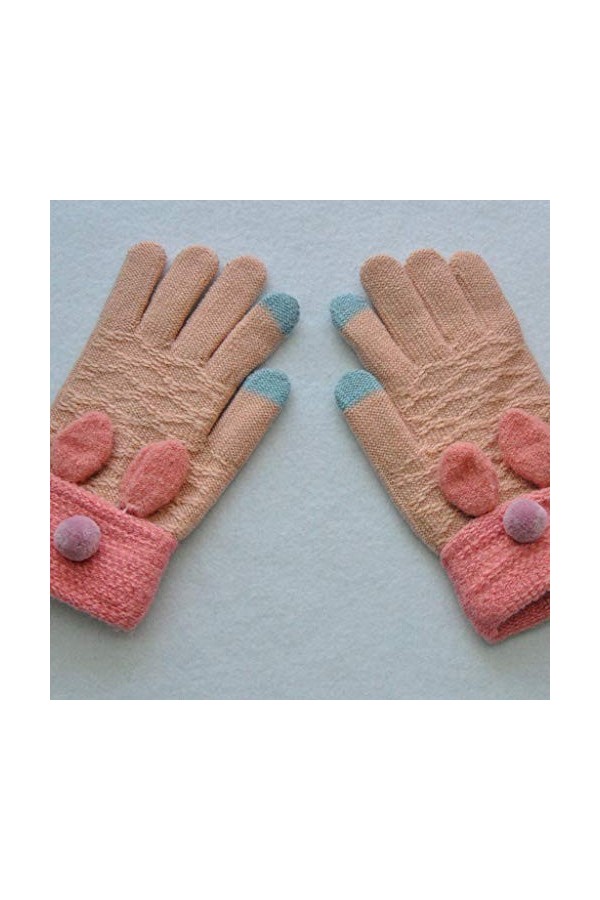 Gants Quotidiens Gants dhiver décran Tactile Femmes Filles Chaud Tricot Extensible moufles Imitation Laine Pleine Doigt Lap