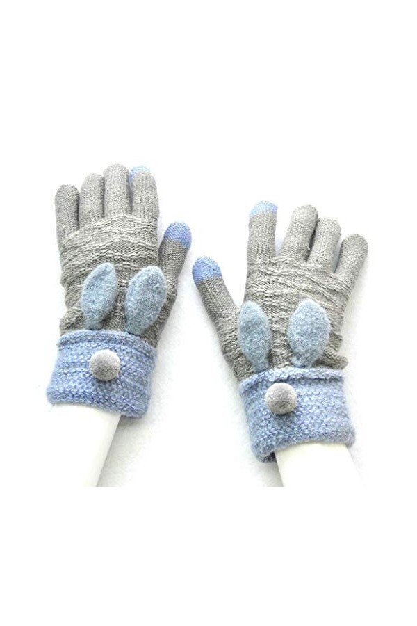 Gants Quotidiens Gants dhiver décran Tactile Femmes Filles Chaud Tricot Extensible moufles Imitation Laine Pleine Doigt Lap