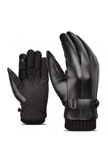FUFU Moufles Gants de Conduite Chauds de Conduite à écran Tactile Gants en Cuir dhiver avec Doublure en Cachemire