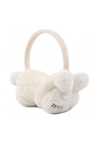 XIAOHAWANG Hiver Cache Oreille Pour Fille Garçon Chaud Peluché Cache-Oreille Pliable Enfant Lapin,Vieux Rose 