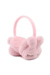 XIAOHAWANG Hiver Cache Oreille Pour Fille Garçon Chaud Peluché Cache-Oreille Pliable Enfant Lapin,Vieux Rose 