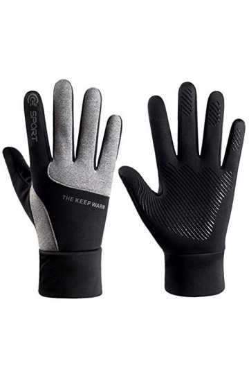 FUFU Moufles Gants Chauds Hiver Tactiles Gloves À Écran Coupe-Vent Épais Gants Épais Color : Grey, Size : XXL 
