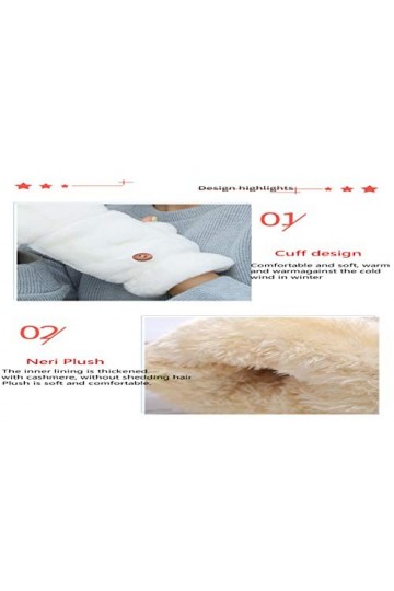 dTrend Gants Femmes Hiver Épaissi Plus Velours Dessin Animé Mignon Panda Rouge Gants Mignons en Peluche sans Doigts Gants À C