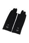 BUNCC Dames été Broderie Papillon sans Doigts crème Solaire Coton Anti-Ultraviolet antidérapant Mince Parasol Gants de Condui