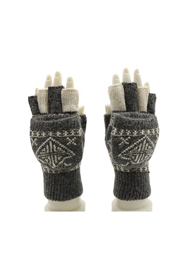 Liyinco Gants sans Doigts pour Femmes, Gants dhiver en Tricot Coupe-Vent à écran Tactile Demi-Doigts, Gants Chauds pour écri