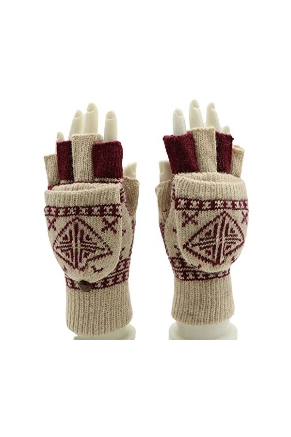 Liyinco Gants sans Doigts pour Femmes, Gants dhiver en Tricot Coupe-Vent à écran Tactile Demi-Doigts, Gants Chauds pour écri