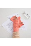 Liyinco Gants dhiver en Polaire Double Face Demi-Doigts, Gants Chauds sans Doigts pour Poignet, Gants Courts décriture pour