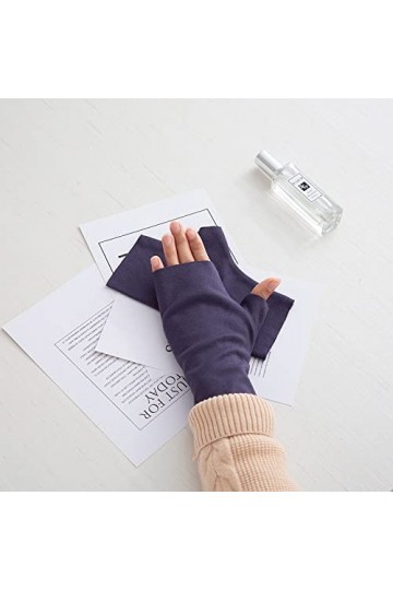 Liyinco Gants Demi-Doigts en Polaire Double Face, Gants sans Doigts Chauds pour lhiver, Gants Courts pour étudiant Unisexe, 