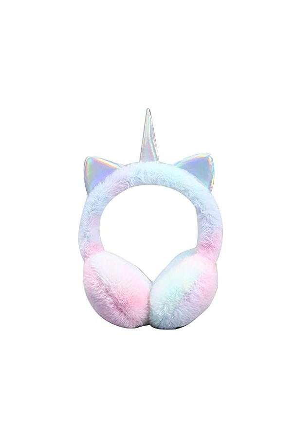 SEDEX Cache-oreilles Licorne pour Filles Cache-oreilles dhiver en Fausse Fourrure Réglable avec de Jolies Oreilles à Paillet